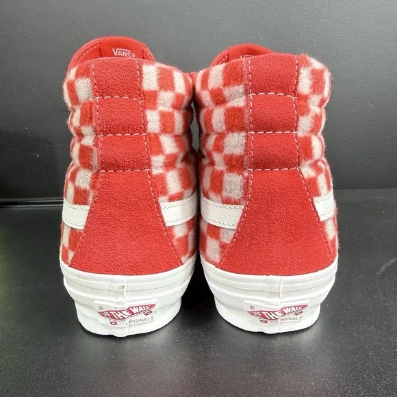 Vans x Concepts OG Sk8-Hi Red Mohair Flame Scarlet Checkerboard Men 8.5 Women 10 - Picture 6 of 15